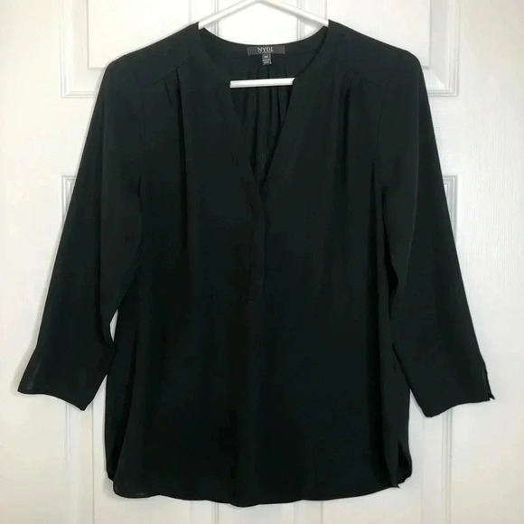 NYDJ Semi-Sheer Blouse V-Neck Size  Extra Small - Picture 1 of 16